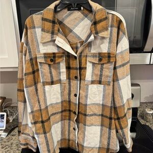 Amazon Automet women’s plaid brown/orange and cream